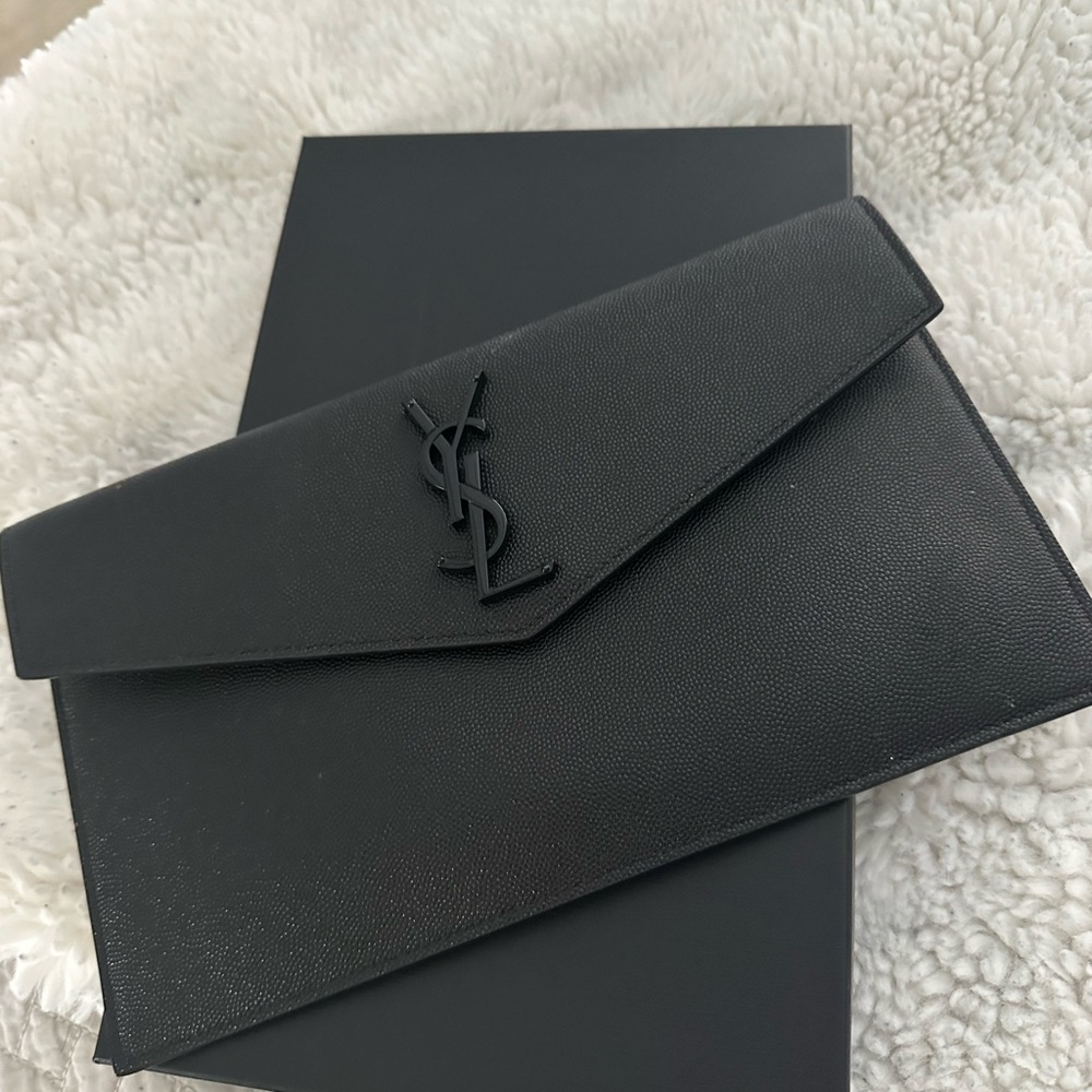 Uptown YSL Pouch in Grained Leather